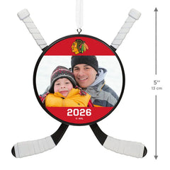 NHL Chicago Blackhawks® Hockey Personalized Ornament, Custom Photo and Text