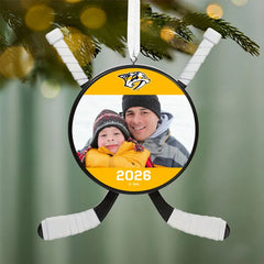 NHL Nashville Predators® Hockey Personalized Ornament, Custom Photo and Text