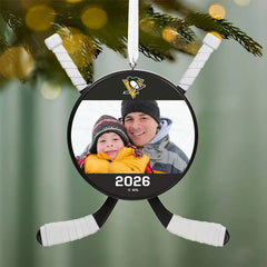 NHL Pittsburgh Penguins® Hockey Personalized Ornament, Custom Photo and Text