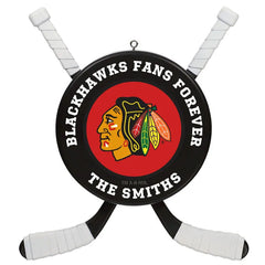 NHL Chicago Blackhawks® Hockey Personalized Ornament, Custom Text