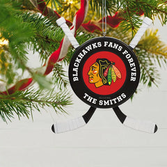 NHL Chicago Blackhawks® Hockey Personalized Ornament, Custom Text