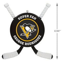 NHL Pittsburgh PenguinsĀ® Hockey Personalized Ornament, Custom Text