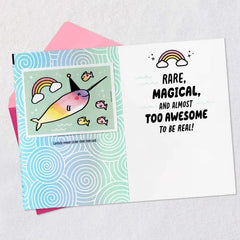 Narwhal 9th Birthday Card for Kid With Stickers