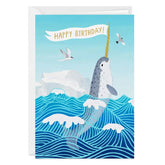 Glad You Exist Narwhal Custom Birthday Card