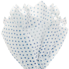 Navy Blue Polka Dots on White Tissue Paper, 6 sheets