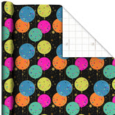 Bright Balloons on Black Wrapping Paper Roll, 17.5 sq. ft.