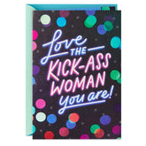 Celebrating a Kick-Ass Woman Birthday Card for Her