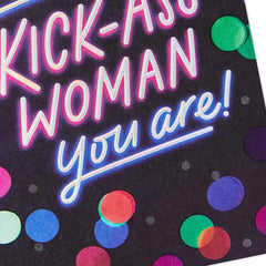 Celebrating a Kick-Ass Woman Birthday Card for Her