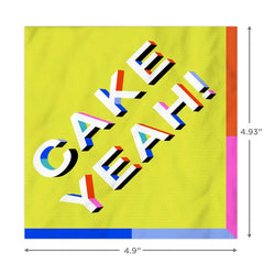 "Cake Yeah!" Colorful Cocktail Napkins, Pack of 20