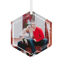 New Home Metal Personalized Ornament, Custom Photo and Text
