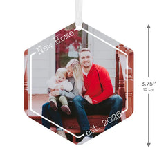 New Home Metal Personalized Ornament, Custom Photo and Text