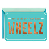 New Wheelz License Plate Congratulations Card