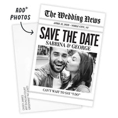 Newspaper Flat Wedding Save the Date