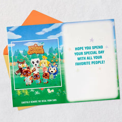 Nintendo Animal Crossing™ New Horizons Special Day Birthday Card for Kids With Decal