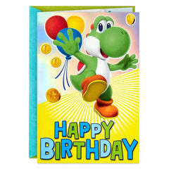 Nintendo Super Mario™ Yoshi Fun and Adventure Pop-Up Birthday Card for Kids