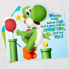 Nintendo Super Mario™ Yoshi Fun and Adventure Pop-Up Birthday Card for Kids