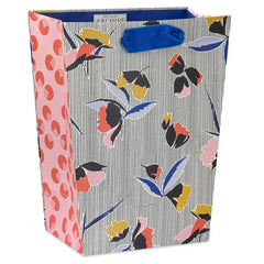 9.6" Vintage Floral on Stripes Medium Gift Bag