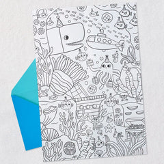 Oceans of Fun Birthday Card for Kids with Activity Page