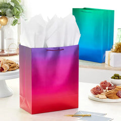 13" Ombré Metallic 3-Pack Large Gift Bags Assortment