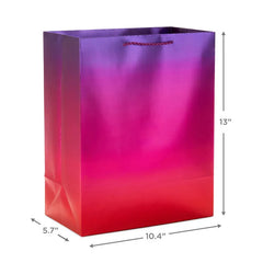 13" Ombré Metallic 3-Pack Large Gift Bags Assortment