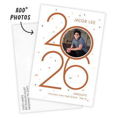 Colorful Confetti 2026 Flat Graduation Announcement