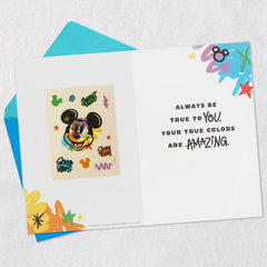 Disney Mickey Mouse Your True Colors Are Amazing Birthday Card for Nephew With Stickers