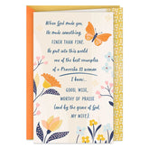 God Outdid Himself Religious Birthday Card for Wife