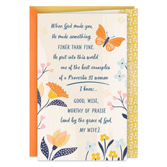 God Outdid Himself Religious Birthday Card for Wife