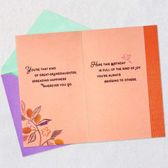 Full of Joy Birthday Card for Great-Granddaughter