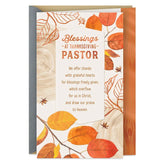 Grateful for Blessings Freely Given Thanksgiving Card for Pastor