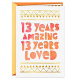 You're Amazing 13th Birthday Card