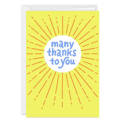 Many Thanks to You Starburst Custom Thank You Card