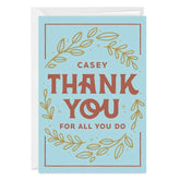 For All You Do Wreath Custom Thank-You Card