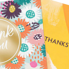 Floral and Brushstroke Thank You Cards, Pack of 10