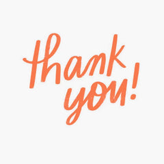 Orange and Yellow Word Bubble Thank You Card