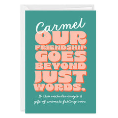 Our Friendship Goes Beyond Words Custom Card