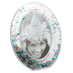 Oval Confetti-Filled Picture Frame, 4x6
