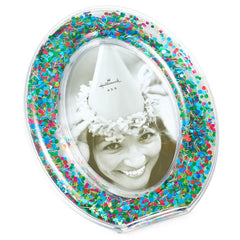Oval Confetti-Filled Picture Frame, 4x6