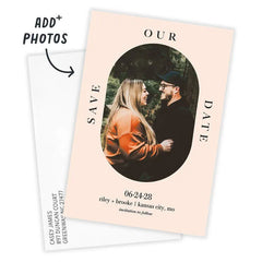 Oval Frame on Blush Pink Save the Date