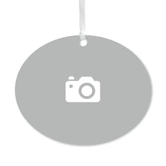 Design-Your-Own Horizontal Oval Metal Personalized Ornament, Custom Photo