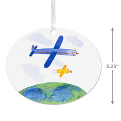 Design-Your-Own Horizontal Oval Metal Personalized Ornament, Custom Photo