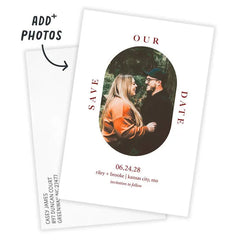 Hint of Crimson Flat Wedding Save the Date