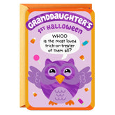 Whoo's the Most Loved 1st Halloween Card for Granddaughter