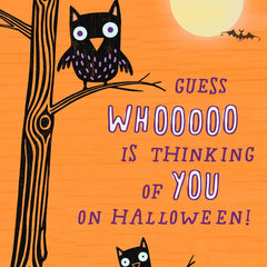 Guess Whooooo Is Thinking of You Halloween Card
