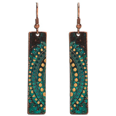 Rain Jewelry Sun Medallion Copper Bar Earrings