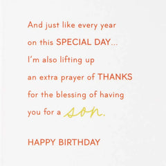 My Prayers for You Birthday Card for Son