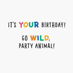 Party Animal Dogs Birthday Card for Kids