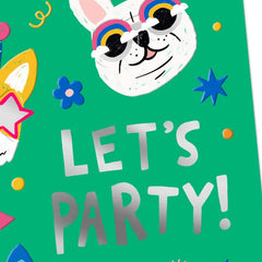 Party Animal Dogs Birthday Card for Kids