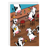 Partying Cows Funny Custom Celebration Card