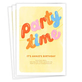 Party Time Balloon Letters Flat Birthday Invitation
